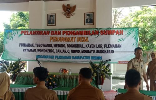 Kecamatan Plemahan Mengadakan Pelantikan Perangkat Desa Serentak