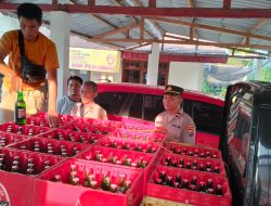 Polsek Kabuh Jombang Gagalkan Pengiriman Ratusan Botol Miras Berbagai Merk Antar Wilayah