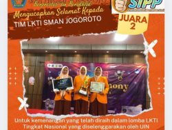 Tim LKTI SMA Negeri Jogoroto Raih Juara 2 Tingkat Nasional