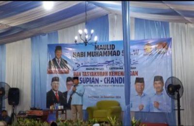 Walikota Depok terpilih, Dr. H. Supian Suri, MM menyampaikan visi pembangunan Kota Depok pada acara tsyakuran di kediaman Sekretaris DPC Gerindra Depok, H. Hamzah pada sabtu malam (28/12/2024)