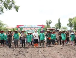 Polres Mojokerto kota siap dukung ketahanan pangan,tanam jagung serentak 1 juta hektar.