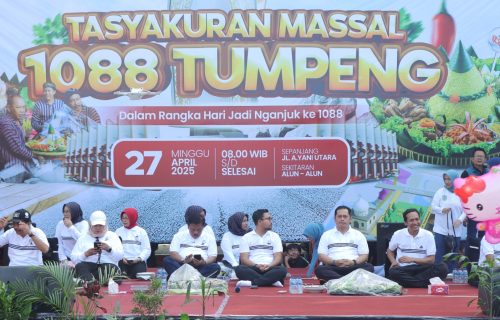 Tasyakuran Masal Tumpeng 1088 Meriahkan Hari Jadi Nganjuk ke-1088