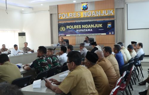 Polres Nganjuk Gelar Rakor Pengamanan Pengesahan Warga Baru PSHT