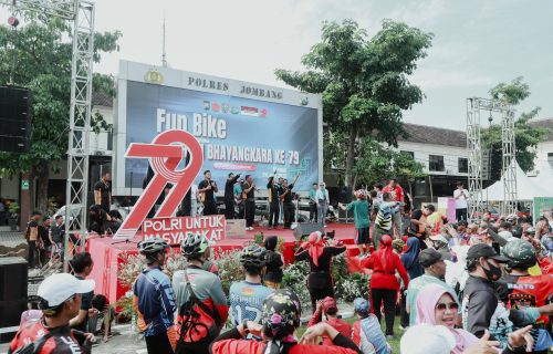 Meriahkan HUT Bhayangkara ke-79, Polres Jombang Gelar Olah Raga Bersama dan Fun Bike