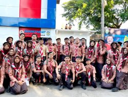 SMA Negeri 1 Nganjuk Ikuti Upacara dan Perlombaan Pionering, Hari Pramuka ke-64 di Stadion Anjuk Ladang