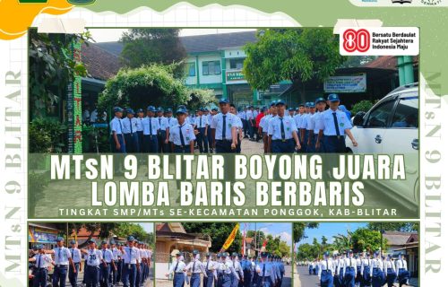 MTsN 9 Blitar Raih Prestasi Gemilang, Borong Juara Lomba gerak jalan Tingkat Kecamatan