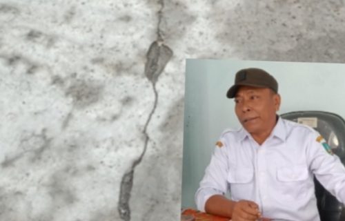 Jalan Desa Kedungturi Baru Dibangun Terlihat Retak, Kepala Desa Berdalih Beban Kendaraan Berat