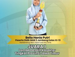 Kreativitas Berbuah Prestasi, Siswa MAN 3 Jombang Juara 1 Desain Karakter Bunkasai