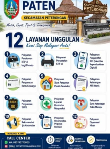 Kecamatan Peterongan Luncurkan Layanan PATEN, 12 Jenis Urusan Bisa Selesai di Satu Tempat