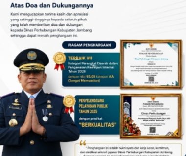 Dishub Jombang Sabet Dua Penghargaan Sekaligus: Unggul dalam Pengelolaan Arsip dan Pelayanan Publik